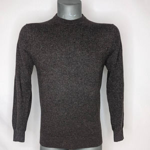 NWT Zara 100% CASHMERE Long Sleeve Pullover Crew Neck Sweater Brown Mens Small